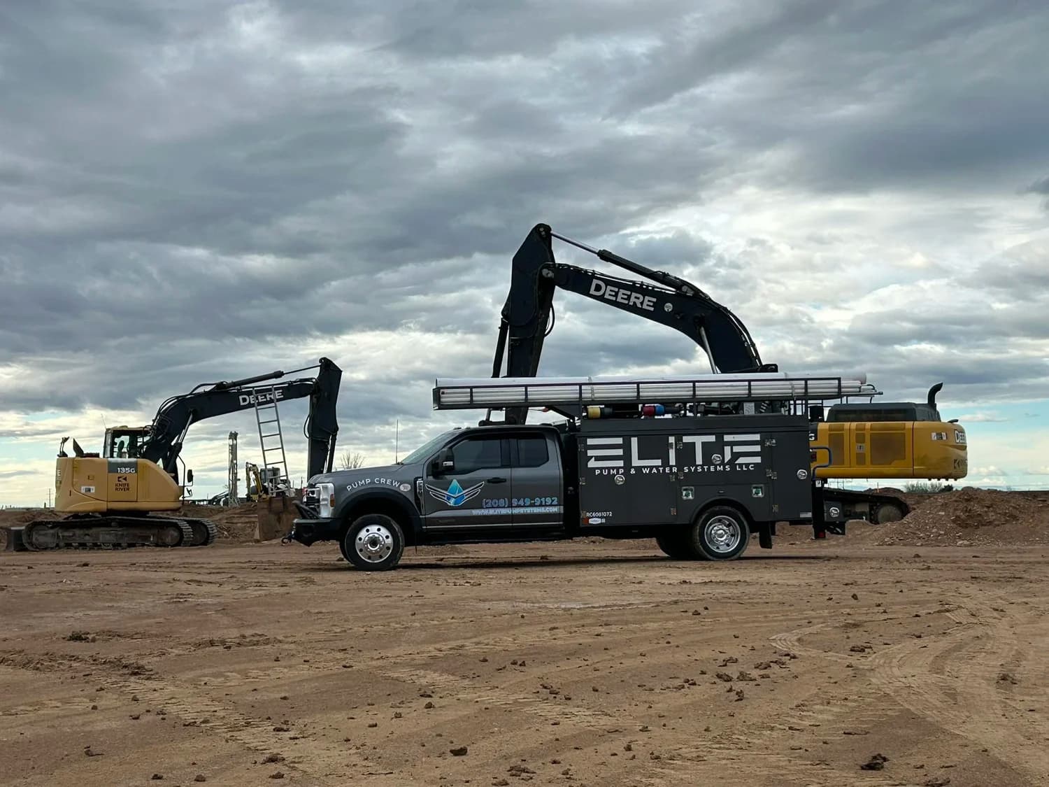 Elite Pump service truck working at an Idaho property